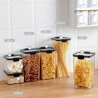 JM10492 Design Luchtdichte Plastic Voedselbewaarbak voor Keuken, Bulk Granen, Snacks, Gedroogd Fruit - Transparant, Stapelbaar, Geschikt voor Feesten