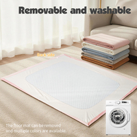Tapis de protection contre les chutes à bords arrondis, antidérapant, en mousse épaisse, pour personnes âgées, avec housse amovible et facile à nettoyer