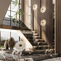 2025 personnalisé Style européen américain chêne massif verre acier inoxydable laiton meubles de maison escalier en bois balcon Villa PVC