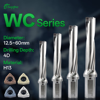 Foret indexable WC Série 4D H13 U-Drill à refroidissement interne, haute rigidité, pour opération de perçage en centre d'usinage CNC