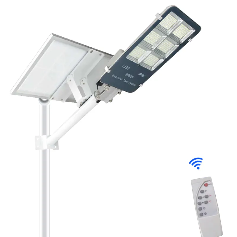 Giá bán buôn tự động chiếu sáng hoặc tắt 100W 200W 300W 400W tất cả trong một đèn đường năng lượng mặt trời