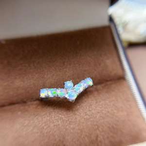 <span class=keywords><strong>Anillo</strong></span> de Plata de Ley 925 <span class=keywords><strong>con</strong></span> Ópalo Natural de Corte Ovalado, Oro Blanco de 18k, Clásico, para Mujer, <span class=keywords><strong>Precio</strong></span> Económico, Venta al por Mayor - Product Image 3