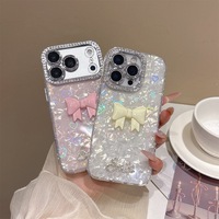 Coque de téléphone portable 3D Papillon Nœud Laser Amour pour iPhone 16 Plus 17 Air 18 14 Pro Max Coque Arrière Antichoc