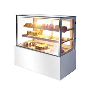 Praça Bolo Refrigerado Vitrine de Vidro Bancada Vitrine de Padaria Gabinete