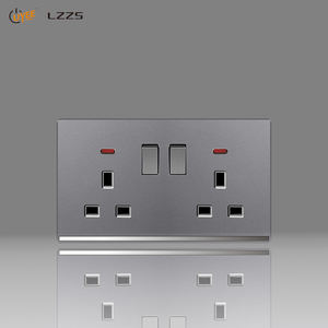 Vente directe d'usine UK haute qualité britannique Standard acrylique mince panneau d'ordinateur écran tactile prise murale Double <span class=keywords><strong>rangée</strong></span> nouveau intérieur - Product Image 2