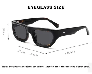 Acetate Sunglasses Square Spectacle Transparent Frame Fashion Thickness Frame Sunglasses