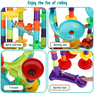 Juego de juguetes DIY de canicas de 142 piezas, paquete de bloques de construcción educativos para niños, hecho de plástico - Product Image 3
