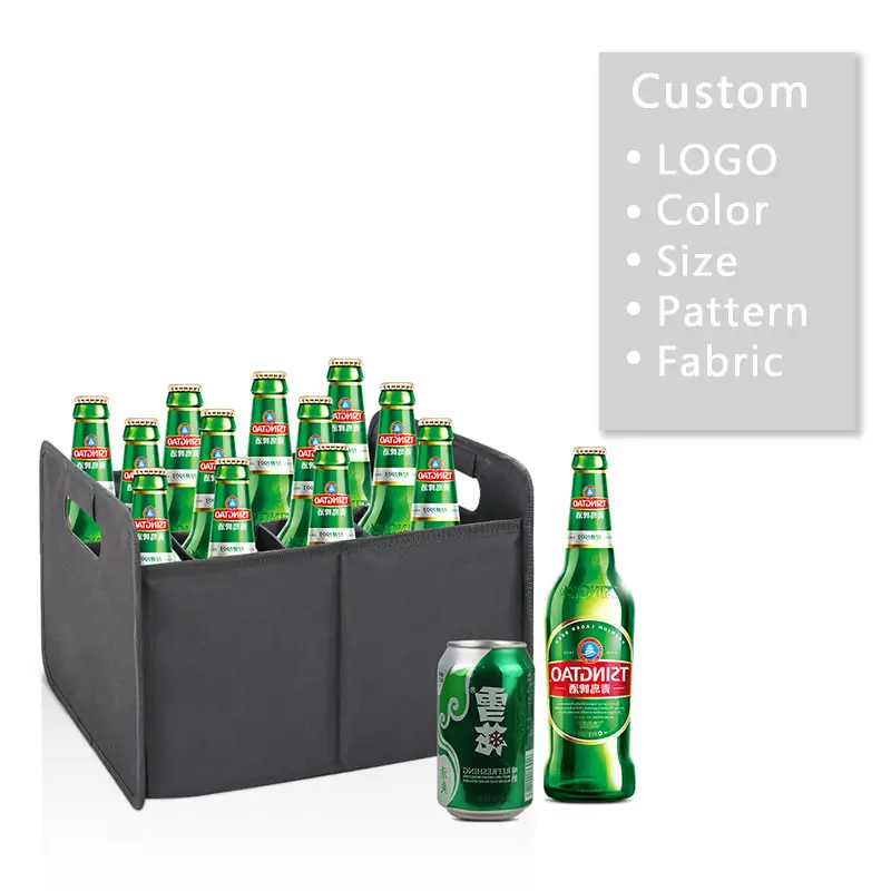 Bolsas refrigeradoras de neopreno personalizadas Para bebidas, soporte de almacenamiento de vino Para acampada, plegables y extraíbles