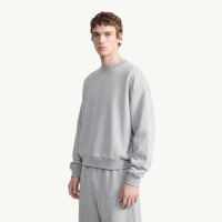 Sweat-shirt en maille brossée couleur unie 345g, coupe ample à épaules tombantes, pull minimaliste, streetwear urbain, haut décontracté uni pour l'hiver