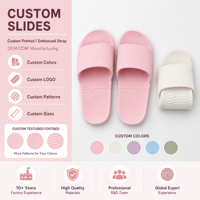 Sandales pliables personnalisées en EVA moulé, avec sangle côtelée et semelle antidérapante ondulée pour salle de bain, maison et piscine