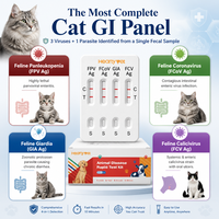 Kit de test fécal 4 en 1 complet pour chats (FPV, FCoV, GIA, FCV Ag) – Sans échantillon de laboratoire