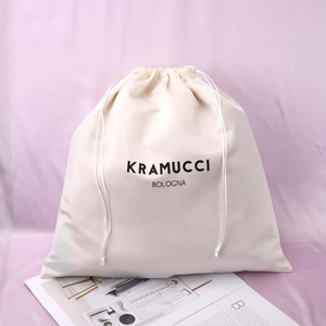 Personalized Custom Logo Printing Thick Matte Satin <b>Dust</b> <b>Bag</b> for Lingerie Handbag Drawstring Hair Gift Packing Silk Satin Pouch - Product Image 1