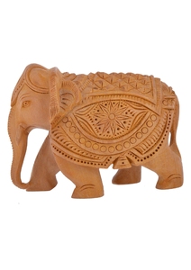 Handcrafted Wooden <b>Elephant</b> Sculpture Traditional Carved Bohemian Home <b>Decor</b> Indoor Tabletop Ornament for Living Room Home <b>Decor</b> - Product Image 5