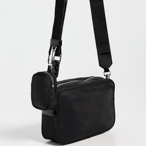 Sac à bandoulière classique en nylon réutilisable pour femme, logo personnalisé DIY, imperméable, unisexe, sac de voyage, bandoulière, portable, fermeture éclair, noir, automne - Product Image 3