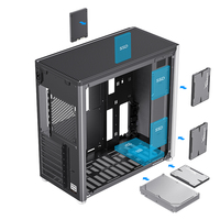 Boîtier de jeu GAMEMAX Spark Pro ATX noir et blanc, châssis de PC, matériau informatique, conception de flux d'air vertical, ventilateur de refroidissement, port audio frontal