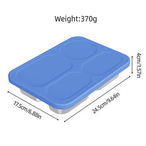 Multi-functional Modern Design Tableware Stainless Steel Plastic Fast Food Tray Grid <b>Lunch</b> <b>Box</b> Solid Tableware Tray - Product Image 4