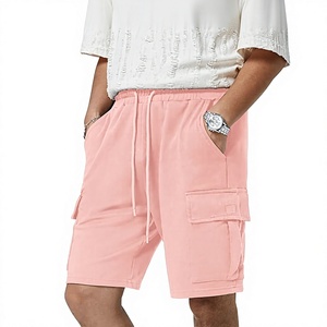 Pantalones Cortos Cargo Bermuda para Hombre, Color Granate, con Cordón, Cintura Media, Casuales, Transpirables, con Bolsillos Tejidos, Diseño a Cuadros, Poliéster/Algodón, 180g, Digital - Product Image 1
