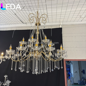 โคมไฟคริสตัลสแตนเลสสตีลขนาดใหญ่สไตล์ยุโรปสมัยใหม่ LEDA สำหรับตกแต่งวิลล่า โรงแรมสองชั้น และงานแต่งงาน - Product Image 6