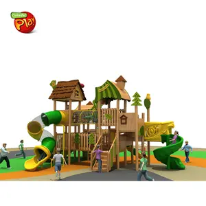 Commercial Kids Playground Wooden Play Set Timber Play Set Log Play Equipment Outdoor for Residential