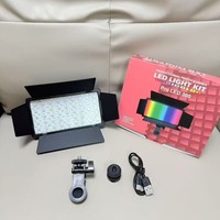 Pro LED 300 Kit d'éclairage de panneau équipement de photographie Tv vidéo Studio lumières 3000-6500K pour téléphone intelligent Portable diffusion en direct