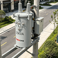 Transformateur de distribution de puissance monophasé YIFA 100KVA, petit modèle, 13.8KV 110V 220V, en cuivre, à bain d'huile, 50/60Hz, monté sur poteau, pour réseau rural