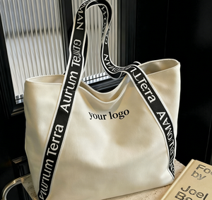 Custom Logo Printed Handle Canvas <strong>Tote</strong> <strong>Bag</strong> with Zipper <strong>Large</strong> Capacity Cotton Canvas <strong>Tote</strong> <strong>Bag</strong> <strong>for</strong> Brands Wholesale - Product Image 3