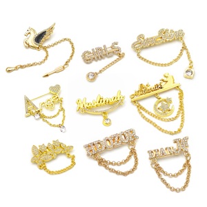 Broches en cristal mode femmes broche strass argent or alliage bijoux perles métal personnalisé Hijab broche - Product Image 4