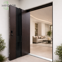Porte extérieure en bois massif en acajou, chêne et épicéa, insonorisée, pour villa personnalisée, sécurité, porte pivotante simple en bois massif pour maisons