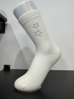 Chaussettes personnalisées à motif mode orné de strass, chaussettes mi-mollet en coton doux pour femme, idéales au quotidien