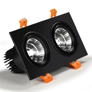 Design moderne COB Grille intégrée Downlight Spot carré Double tête encastré Led COB Spot de haute qualité Bedroom Store - Product Image 4