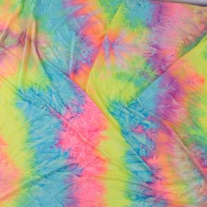 Rainbow Tie-Dye Spandex Fabric, 4-Way Stretch Elastic Material for Sewing Swimwear & Sportswear - Product Image 3