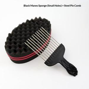 Ouranmi Barbershop Éponge de coiffage pour permanente de cheveux noirs et <span class=keywords><strong>dreadlocks</strong></span> africaines, et Barre de permanente en acier pour coiffure Hip-Hop Puff - Product Image 4