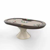 Table de poker ovale en flanelle artisanale haut de gamme italienne, jeux de jetons de luxe multijoueurs pour le divertissement en club