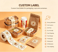 Pegatinas Adhesivas de Vinilo PVC Holográfico Brillante, Ecológicas, Duraderas, Personalizables, de Grado Alimenticio, Resistentes al Aceite y al Agua