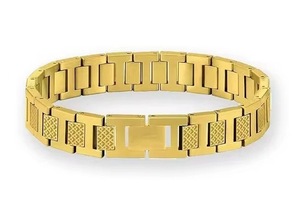 Bracelet chaîne acier inox unisexe, bangle hypoallergénique étanche, bracelet sangle crocodile réglable pour gros - Product Image 4