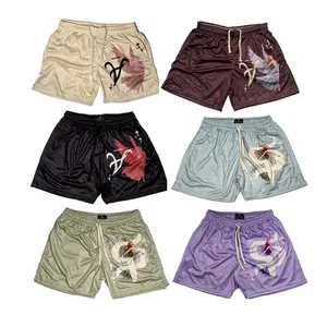 Shorts de basquete em malha, de alta qualidade, masculino, de 5 polegadas, casual, personalizado, plus size, de poliéster