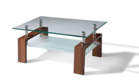 Table basse moderne en verre avec structure en acier inoxydable, design à panneaux, réglable, pour salon, mobilier de maison, garantie 1 an