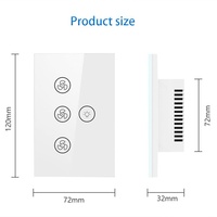 Interrupteur intelligent WiFi pour ventilateur et lumière, norme AU US, 120V, commande vocale Alexa/Google Home, commande murale pour ventilateur de plafond, interrupteur intelligent WiFi