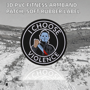 Étiquette de vêtement en tissu PVC, badge 3D pour brassard, en caoutchouc souple, avec fixation auto-agrippante et broderie ronde - Product Image 2