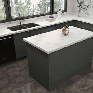 เคาน์เตอร์ครัว/ท็อปโต๊ะทำจากหินควอตซ์ลายหินอ่อนคาลาคัตต้าสีขาวขัดเงา - Product Image 4