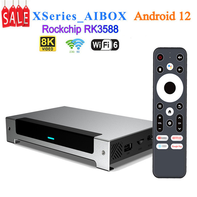 X-Series AIBOX Android 12 Quad Core Set Top Box 8GB/16GB RAM 64GB/128GB ROM RK3588 WiFi 6 BT5.0 8K 1000M Ethernet for TV Box