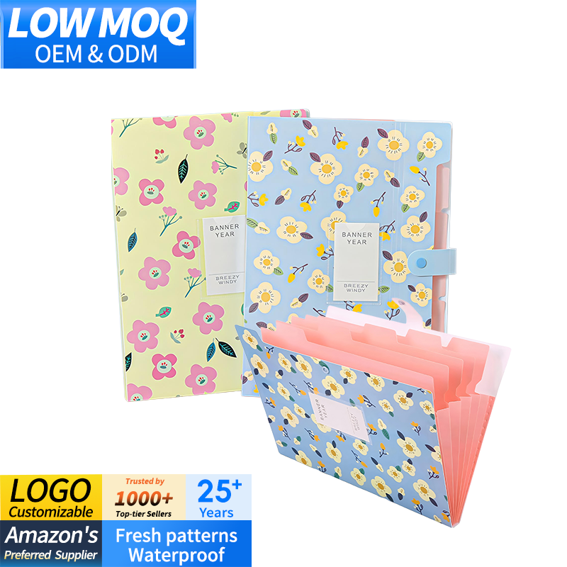 Custom Pockets Portable Plastic Accordion File