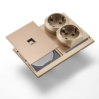 Enchufe de Pared WESA, Enchufe Europeo, Enchufe Múltiple para TV con RJ45 Ethernet, Enchufe Doble para el Hogar, Combinación Libre, Diseño Moderno de Lujo