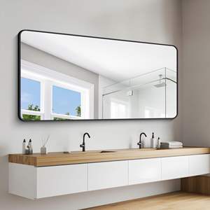 Espejo de baño montado en la pared sin perforaciones, estilo autoadhesivo, ideal para lavado y uso de maquillaje - Product Image 3