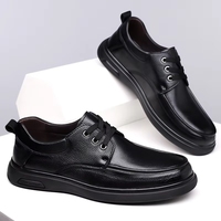 Chaussures décontractées en cuir marron pour hommes, à lacets, respirantes, antidérapantes, confortables, mocassins plats pour un usage quotidien, chaussures de bureau