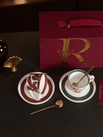 Service à café en porcelaine fine fait main, motif géométrique de style français, collection Imperial Kitchen Royal Hall, ensemble de luxe en céramique, tasses pour couple