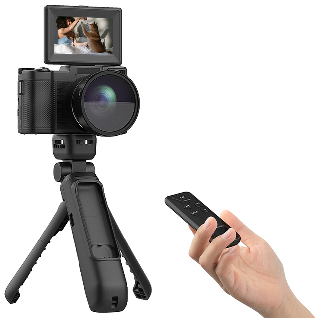 Flip Screen Camera 4k Video with Pop-up Flash Remote Control Wifi for Content Creator