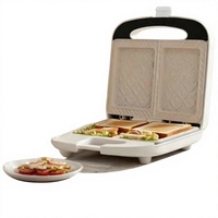 PROKUDENT Grille-sandwich électrique multifonction tout-en-un 700W à double plaque céramique antiadhésive avec brosse à huile