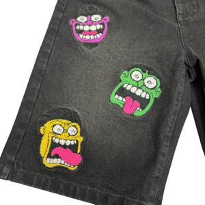 Pantalones Cortos Vaqueros Topshow DENIM, Fabricante de Pantalones Cortos Vaqueros Holgados con Logotipo Bordado en Chenilla Personalizado, Lavado Ácido - Product Image 2