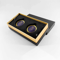 Boîte à Caviar Promotionnelle Écologique en Carton Noir Élégant Marque Jingxin, 2 Boîtes, Logo Personnalisé, Cadeau de Luxe pour la Maison, Vente en Gros